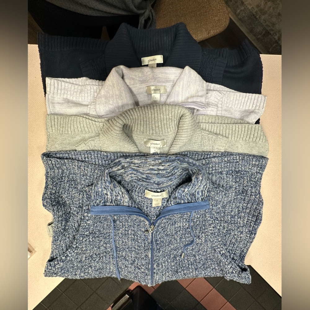 4 CJ Banks size X Zip-Up Sweater vests